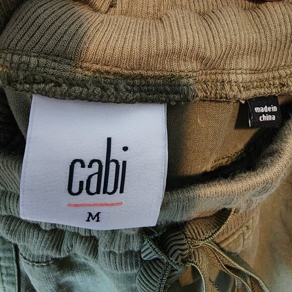 Cabi Olive Green Marathon Jogger Pants Pull On Ribbed Lyocell Cotton Casual Pant - Picture 4 of 11